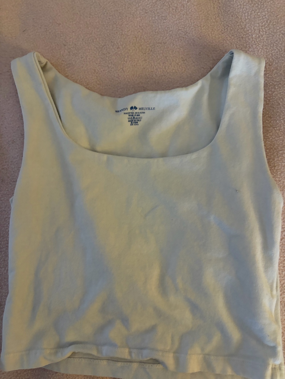 Brandy Melville Pale Yellow Scoop Neck Tank